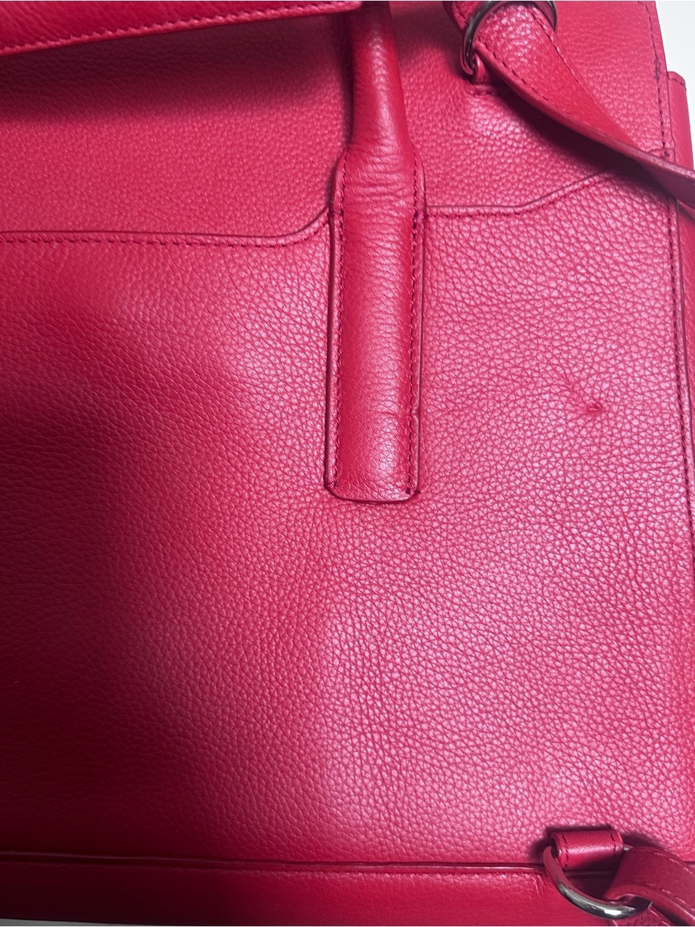 Wool & oak convertible backpack pebbled red leather - Picture 4 of 10